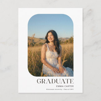 Carte Postale Elegant Grad Photo Graduation Announcement