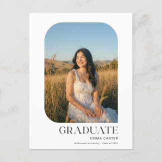 Carte Postale Elegant Graduate Photo Graduation Announcement