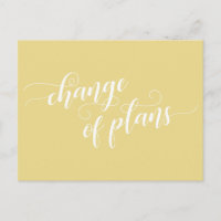 Élégant Jaune Changement de plans Reporté Mariage