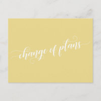 Élégant Jaune Changement de plans Reporté Mariage