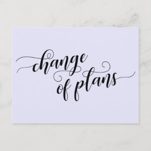 Carte Postale Élégant Lavande Changement de plans Reporté Mariag
