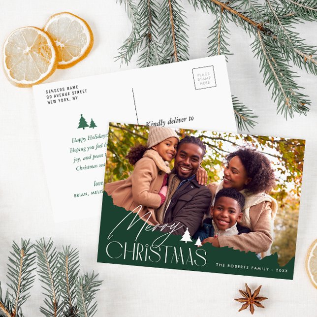 Carte Postale Elégant lettrage moderne photo Noël vacances (Créateur téléchargé)