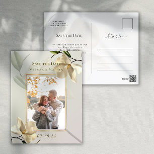 Carte Postale Elégant Magnolia Oriental Mariage Enregistrer la d