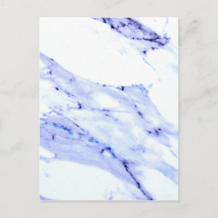 Carte Postale Elégant Marbre blanc bleu pierre de granit