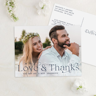 Carte Postale Elegant Marine Amour et Merci Mariage Merci