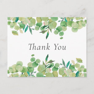 Carte Postale Élégant Merci économique Feuille de l'Eucalyptus