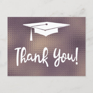 Carte Postale Élégant Merci moderne simple de graduation