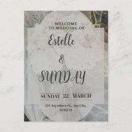 Carte Postale Elegant Minimalist Wedding Welcome Sign