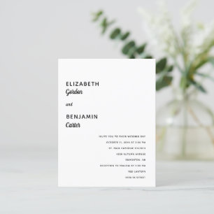 Carte Postale Élégant minimaliste Mariage Simple Typographie Noi