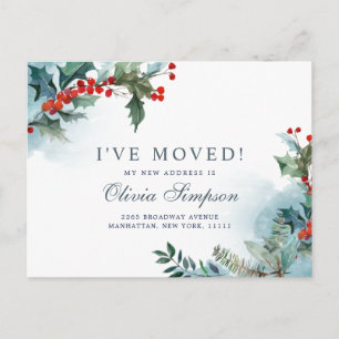 Carte Postale Élégant Mistletoe de Noël Moving Faire-part