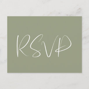 Carte Postale Elégant & moderne Sage mariage vert RSVP