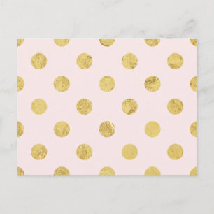 Carte Postale Elégant Motif à base de Polka Gold - Rose & Or