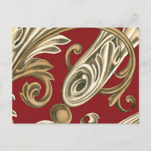 Carte Postale Elégant Motif Botanique avec Foliage Tan