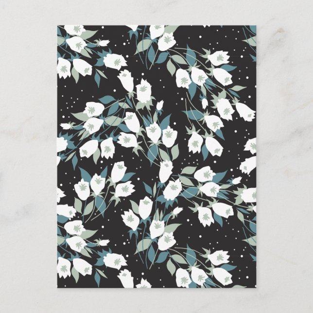 Carte Postale Élégant Motif de fleur de tulipe Arrière - plan no (Devant)