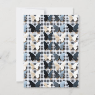 Carte Postale Élégant Motif de grille papillon
