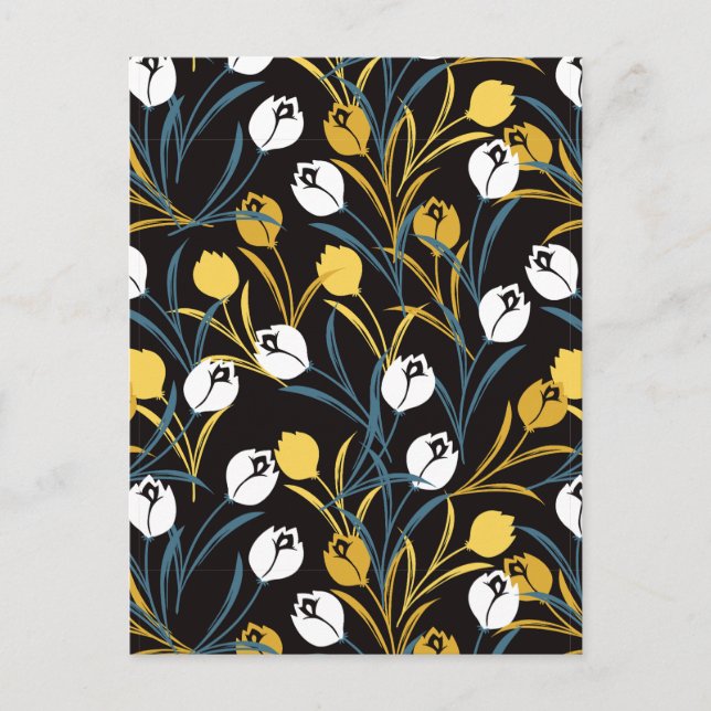 Carte Postale Élégant motif floral de Tulipe (Devant)