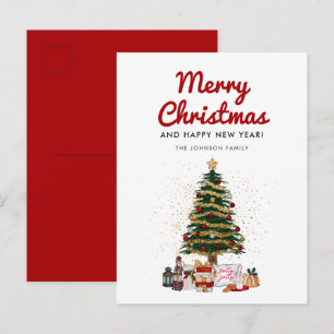 Carte Postale Élégant Noël Arbre vacances