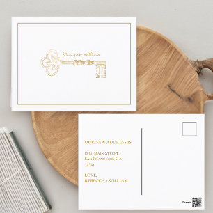 Carte Postale Élégant Notre Nouvelle Adresse Vintage Key Faire-p