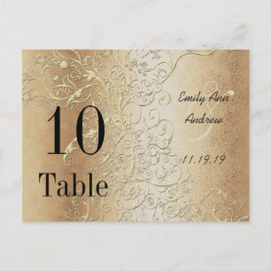 Carte Postale Elégant Or Tourbillonne noir numéros de tableau de
