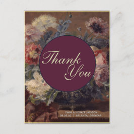 Carte Postale Élégant Panier Biva Bleu Rose Vintage de pivoines