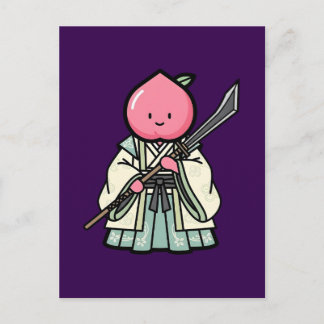 Carte Postale Elegant Peach Onna-musha Samurai Warrior Illustrat