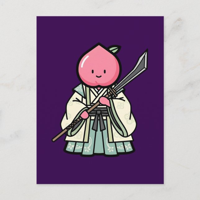 Carte Postale Elegant Peach Onna-musha Samurai Warrior Illustrat (Devant)