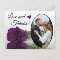 Élégant Plum violet Rose Mariage Amour & Merci