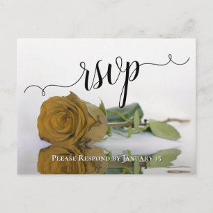 Carte Postale Elégant reflet de mariage Rose doré RSVP