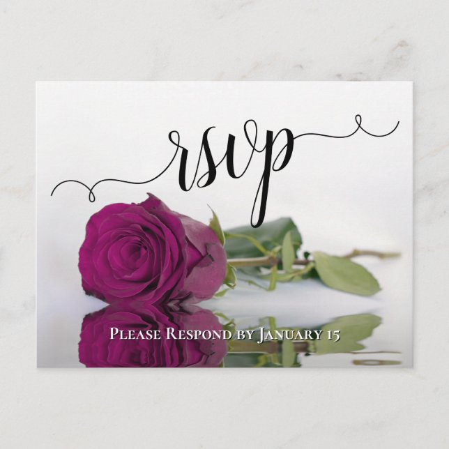 Carte Postale Elégant Reflet Magenta Rose mariage RSVP (Devant)
