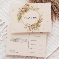 Elégant Rustique Automne Beige Mariage Merci