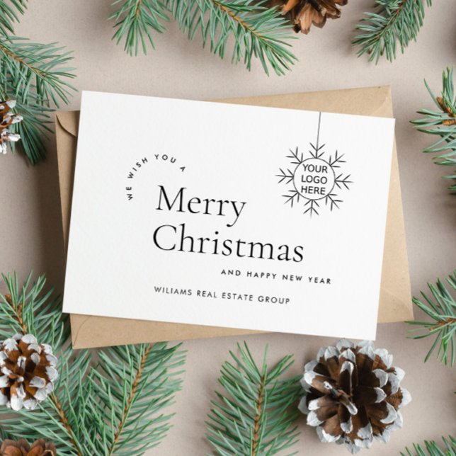 Carte Postale Élégant salut minimaliste de Noël d'entreprise (Créateur téléchargé)