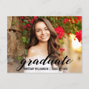 Carte Postale Élégant Script College Graduation Party Invitation