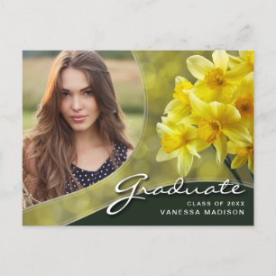 Carte Postale Elegant Script Fleurs Jaunes   Photo de remise de 