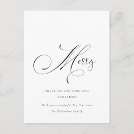 Carte Postale Élégant Script minimal Joyeux voeux de Noël