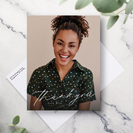 Carte Postale Élégant script un diplôme photo merci