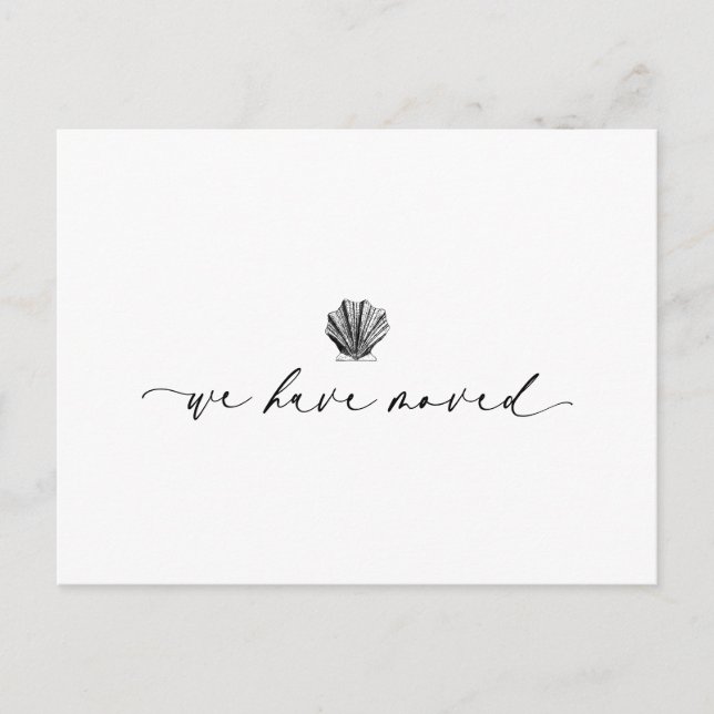 Carte Postale Élégant Simple Nous Avons Déplacé Script manuscrit (Devant)