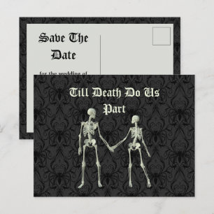 Carte Postale Elégant Skeletons Mariage Enregistrer la date