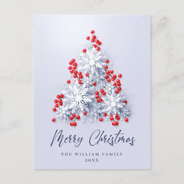 Carte Postale Élégant Snowflakes Noël Salutation vacances (Devant)