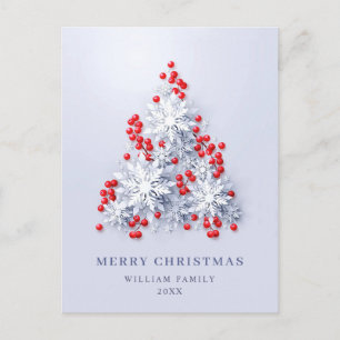 Carte Postale Élégant Snowflakes Noël Salutation vacances