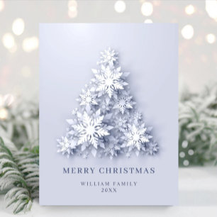 Carte Postale Élégant Snowflakes Noël Salutation vacances