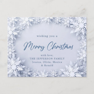 Carte Postale Élégant Snowflakes Noël voeux de Noël