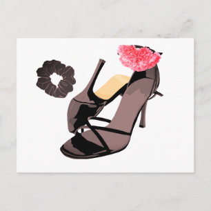 Carte Postale Elégant talons noirs et art de la carnation - Femi