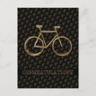 Carte Postale Élégant Vélo d'or Cycliste cycliste