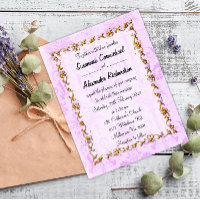 Élégant violet Damask et Mariage or