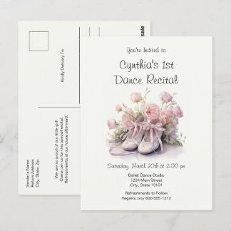 Carte Postale Élégante 1ère Danse de Ballet Considérant Invitati