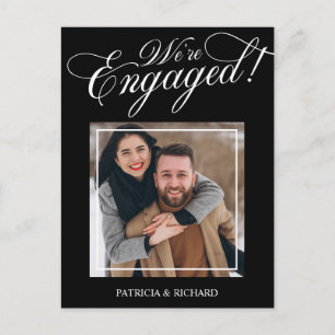 Carte Postale Élégante Annonce de Fiançailles Nous sommes Engagé