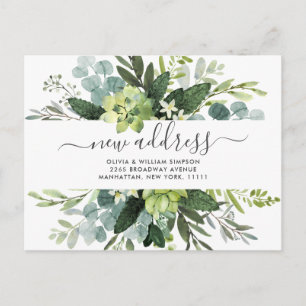 Carte Postale Elégante aquarelle Eucalyptus Moving Faire-part