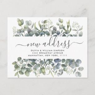 Carte Postale Elégante aquarelle Eucalyptus Moving Faire-part