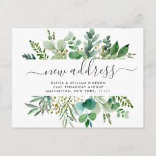Carte Postale Elégante aquarelle Eucalyptus Moving Faire-part
