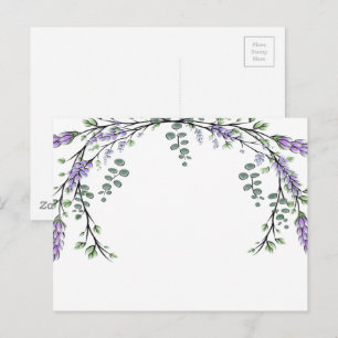 Carte Postale Elégante aquarelle Lavande et Eucalyptus